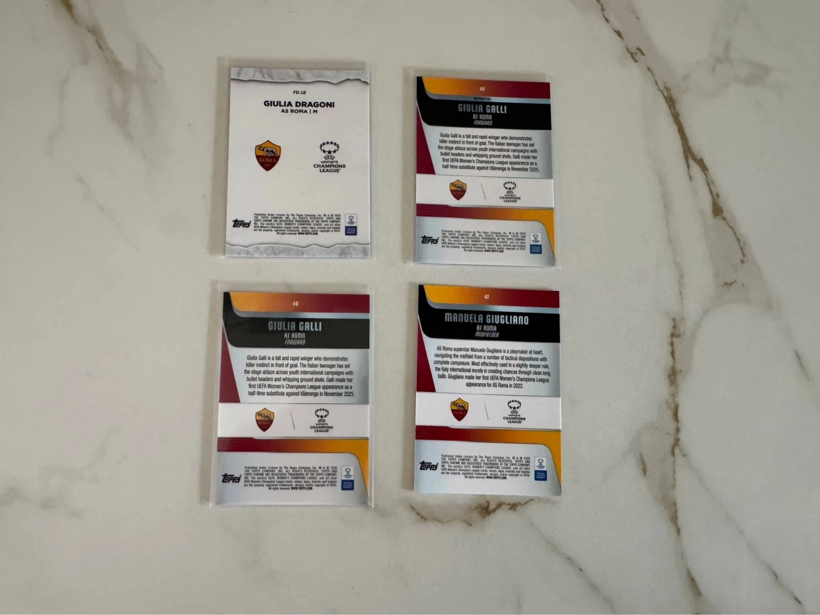 As Roma women's Galli Dragoni collection new Champions League cards Giugilano – photo 2